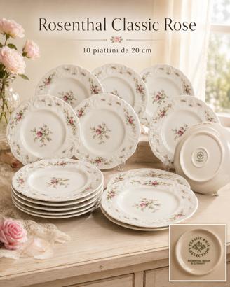 Rosenthal classic rose , set di 10 piattini dolce