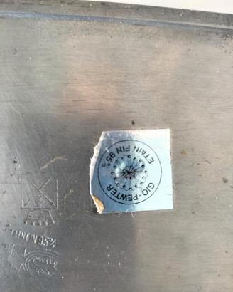 Portasigarette vintage in peltro di Gio Pewter,