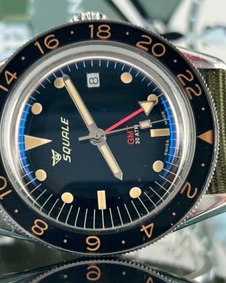 Squale Sub 39 Gmt Vintage Strap Black Squale sub