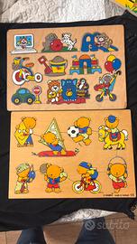 2PUZZLE LEGNO ad incastro con orsetti