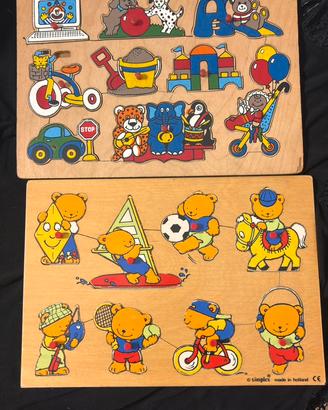 2PUZZLE LEGNO ad incastro con orsetti