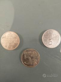 monete 5 franchi 