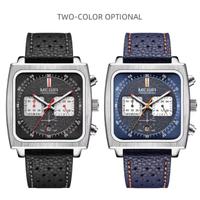Orologio Megir cronografo 43,5 mm ecopelle acciaio