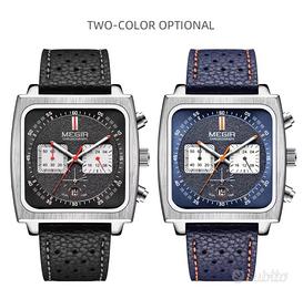 Orologio Megir cronografo 43,5 mm ecopelle acciaio