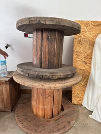 2 Bobine industriali in legno – tavolo rustico