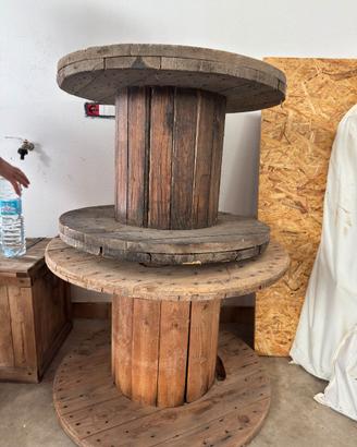 2 Bobine industriali in legno – tavolo rustico