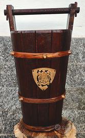 Secchio in legno vintage arredo rustico