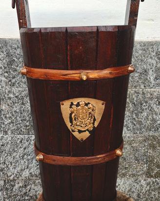 Secchio in legno vintage arredo rustico