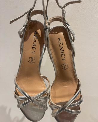 Sandali in pelle argento