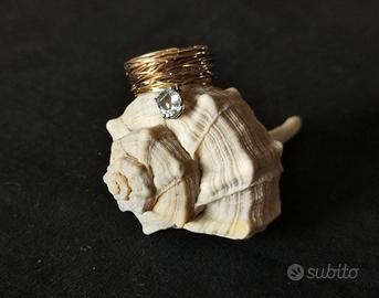 Anello in oro rosa 18 kt. con acquamarina