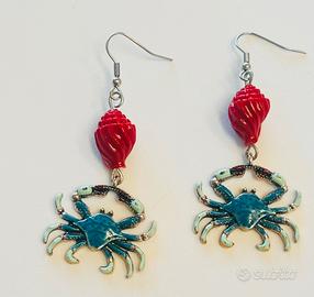 Orecchini Marini “Granchio e Conchiglia”nikel free