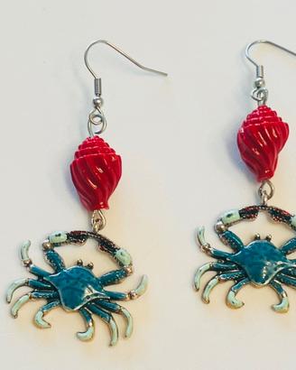 Orecchini Marini “Granchio e Conchiglia”nikel free