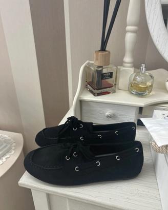 Mocassino donna nero con laccio tg 38