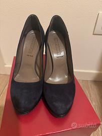 Scarpe décolleté donna blu scamosciate tg 36