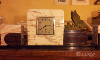 Orologio da tavolo periodo decò in marmo