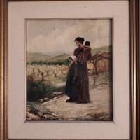 quadro vintage anni 40 / 50 olio su tela