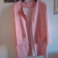 Cappotto rosa pastello cashmere mezza stagione