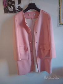 Cappotto rosa pastello cashmere mezza stagione