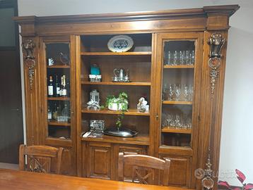 VETRINA / PARETE SOGGIORNO IN LEGNO MASSELLO  📏 M