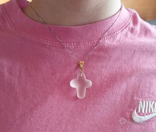 Pendente oro giallo e quarzo