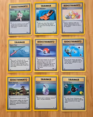 Lotto 9 Carte Pokemon Addestramento Trainer 