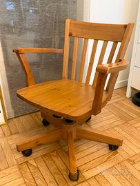 Sedia rotelle legno vintage