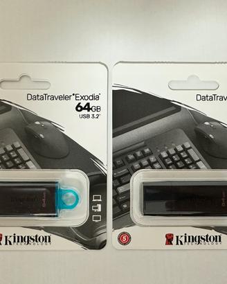 2 x Pendrive Kingston 64GB nuove DTX/64GB