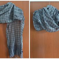Foulard-stola bianca e nera