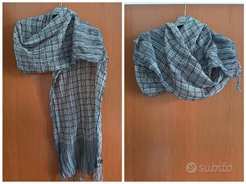 Foulard-stola bianca e nera