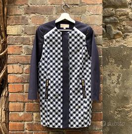 Giacca Michael Kors fantasia optical blu e bianca