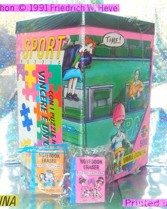 🧩Vintage 1991 puzzle Wimbledon 1990 tennis eraser