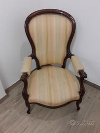 poltrona reclinabile Luigi Filippo '800