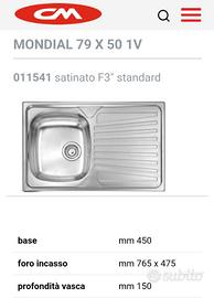  lavello da cucina in acciaio inox