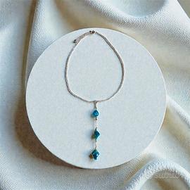 Collana con pendenti in Azzurrite naturale