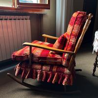 Sedia a Dondolo Vintage Rivestita