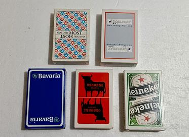 Lotto 5 mazzi carte da gioco pubblicitarie vintage