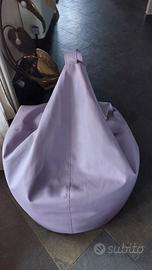 Poltrona sacco in ecopelle colore lilla