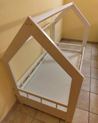 Lettino bimbo legno verniciato bianco