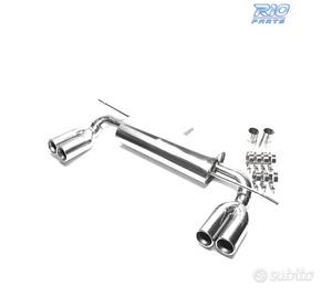 SILENZIATORE DI SCARICO DOPPIA USCITA IN INOX PER 