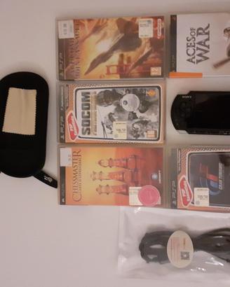 Console da gioco PSP-3004, custodia e giochi