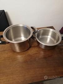 Due pentole in acciaio 18/10