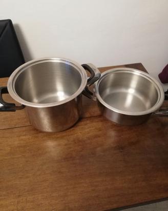 Due pentole in acciaio 18/10