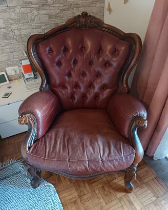 poltrona pelle vintage