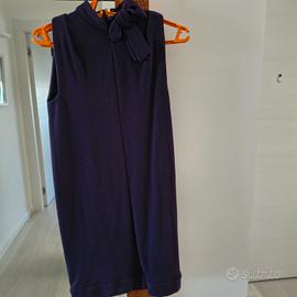 vestito in lana senza maniche colore viola tg s