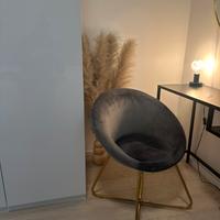 poltrona Grigio Velluto Westwing