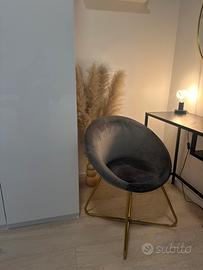 poltrona Grigio Velluto Westwing