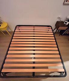 RETE LETTO MATRIMONIALE A DOGHE IN LEGNO