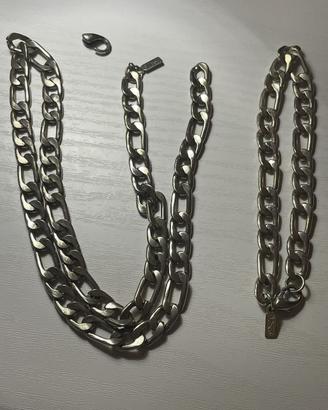Collana e bracciale color argento – 50 g