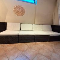 Divano componibile rattan sintetico