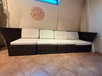 Divano componibile rattan sintetico